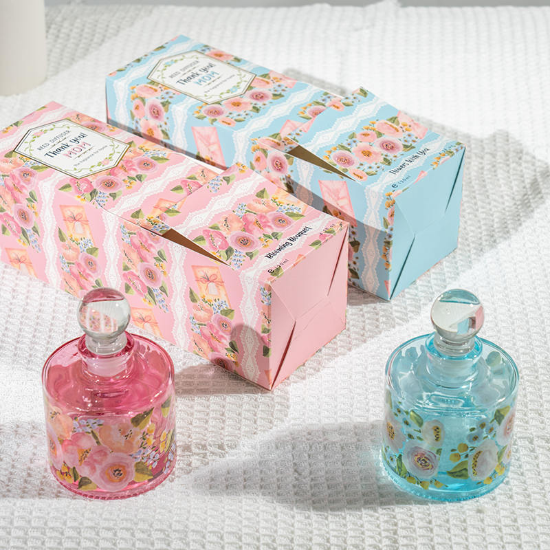 Äitienpäivän tyylikäs pyöreä lasipullon ruokohajotin