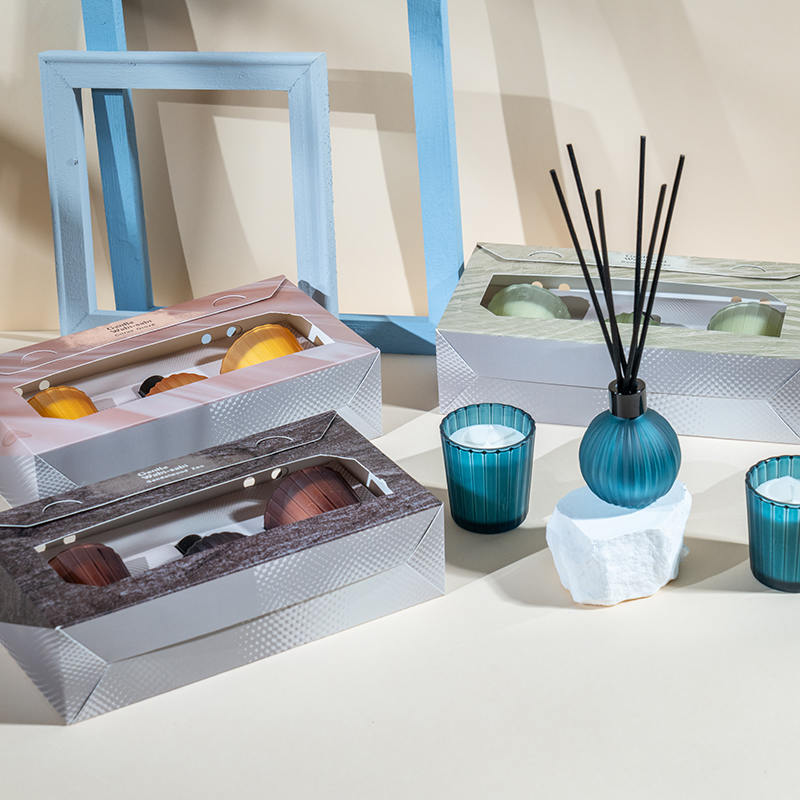 Pystyraidalliset pienet lasit tuoksukynttilät X2 Pystyraitainen pieni lamppu haihtuva ruoko diffuusoripullo