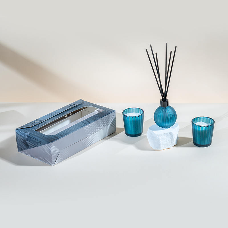 Pystyraidalliset pienet lasit tuoksukynttilät X2 Pystyraitainen pieni lamppu haihtuva ruoko diffuusoripullo