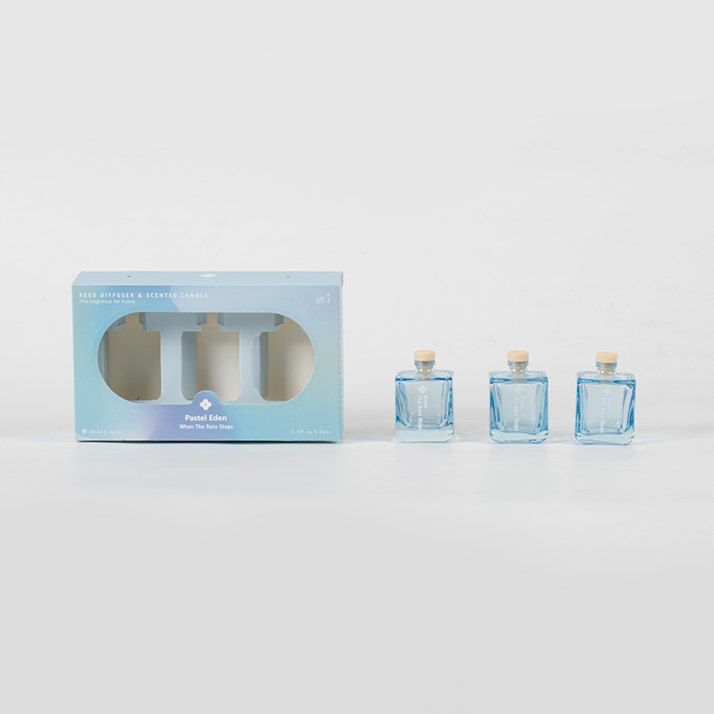 3 kpl neliömäinen pullo ruokohajotinsarja-3 kpl aromisarja