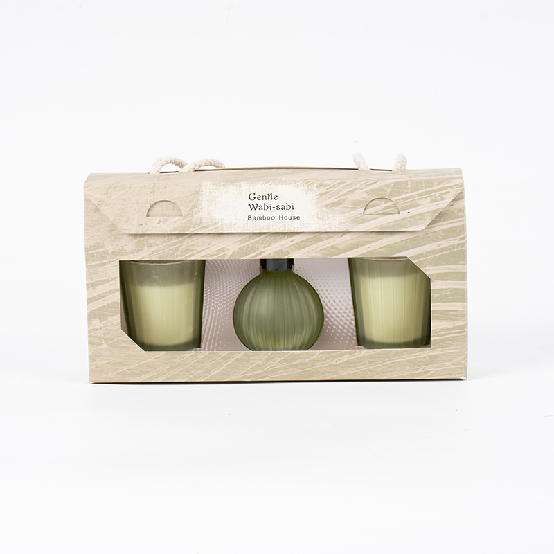 Pystyraidalliset pienet lasit tuoksukynttilät X2 Pystyraitainen pieni lamppu haihtuva ruoko diffuusoripullo