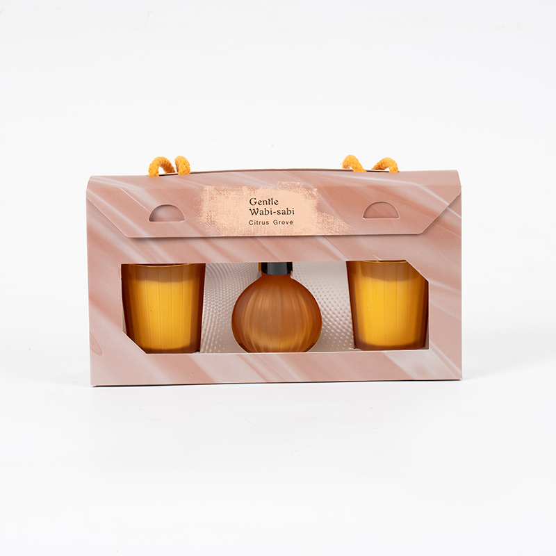 Pystyraidalliset pienet lasit tuoksukynttilät X2 Pystyraitainen pieni lamppu haihtuva ruoko diffuusoripullo