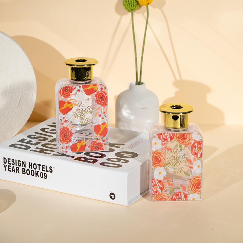 Valentine korkea neliömäinen lasipullo ruoko diffuusori-premium öljy valentine kokoelma